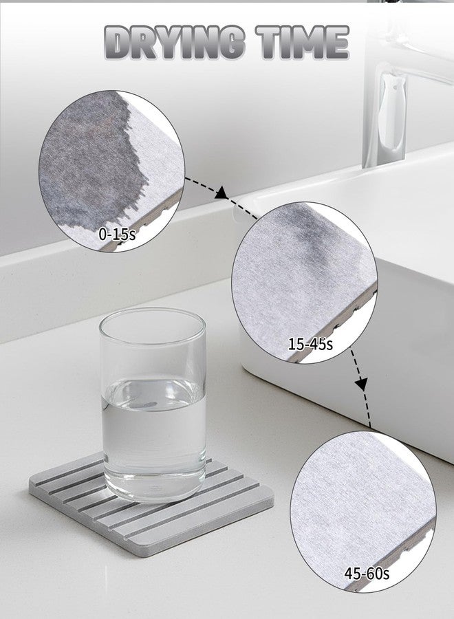 Gaahkai 3PCS Stone Drying Tray for Kitchen Counter, Diatomite Fast Water Absorbing Coasters for Bathroom Sink - Image 3